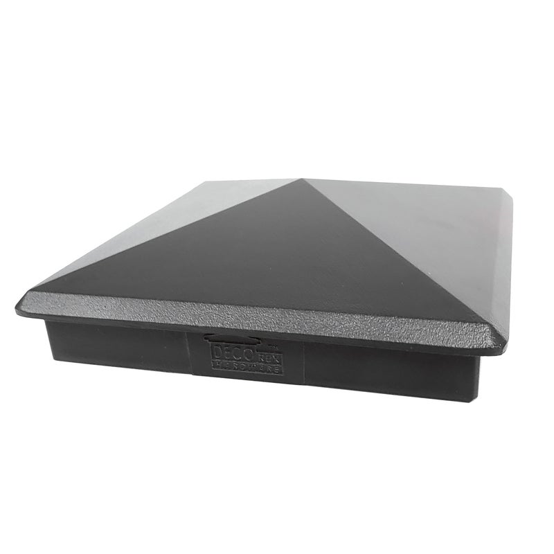 Decorex Hardware True 6" x 6" Heavy Duty Aluminium Pyramid Post Cap for True/Actual 6" x 6" Wood Posts - Black (Works ONLY with Actual 6" x 6" Posts. Will NOT Work with Actual 5.5" x 5.5" Posts) - Image 1